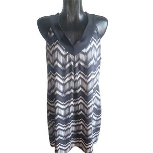 Tradition Black and White Patterned Sleeveless Shift Dress Size 1X